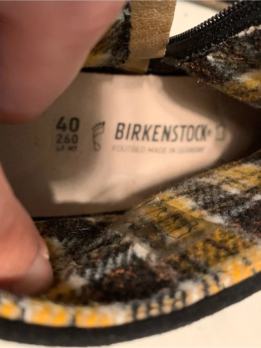 Birkenstock Black Boot with Yellow Plaid Lining